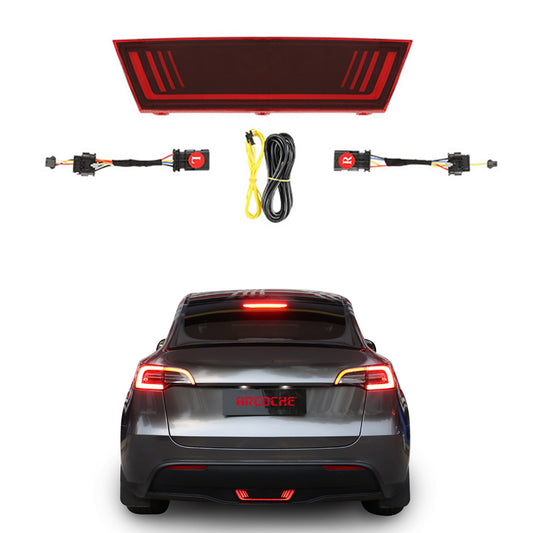 tesla model Y 2022 2023 2021 2020 2019 s3y arcoche accessories Rear Brake Pilot Light Tail LED ABS plastic With anti-rear collision warining flash and turning light he Car Pilot Light LED Warning Stop Lamp Safety Lamp Exterior Accessories tailoring exclusive auto parts