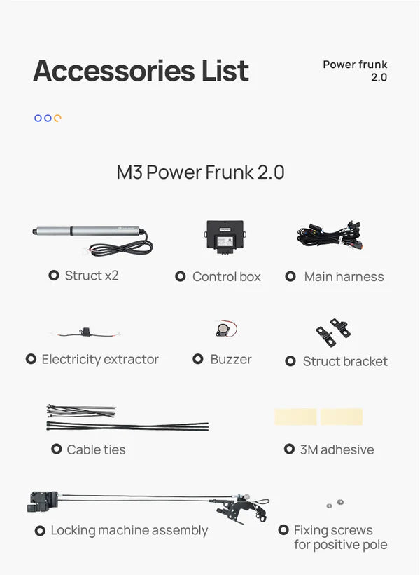 Power Frunk 2.0 Actualización para el Modelo 3/Highland/Y/Juniper 2025