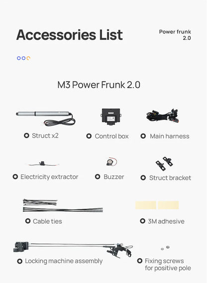 Power Frunk 2.0 Actualización para el Modelo 3/Highland/Y/Juniper 2025