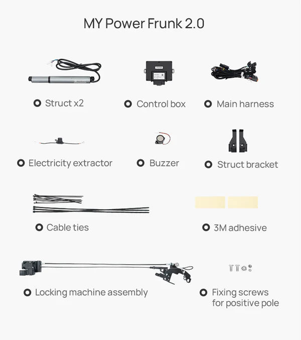 Power Frunk 2.0 Upgrade for Model 3/Highland/Y/Juniper 2025