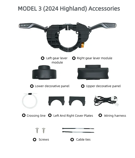 Enhanced Physical Gear Shifter and Turn Signal Stalks – For Tesla Model 3 Highland, S / X