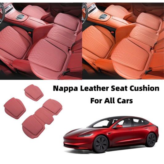 Car Seat Cushion with Nappa Leather Anti-Slip Design Hip Pads for All Cars