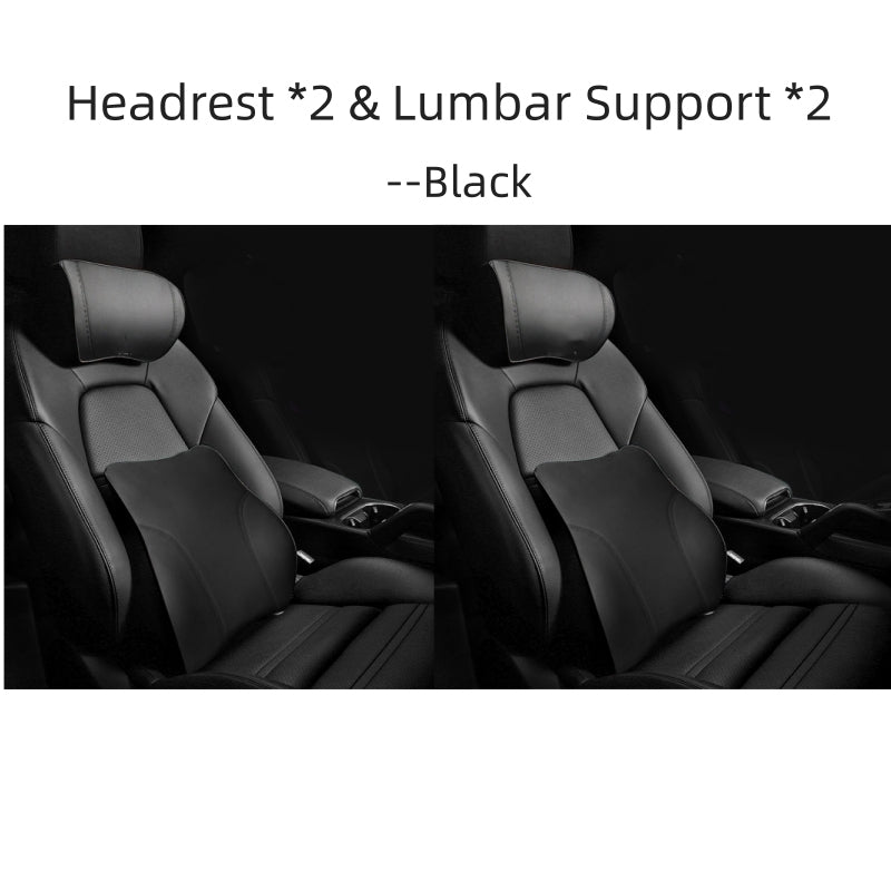 La almohada para el cuello del automóvil con espuma viscoelástica se adapta a todos los modelos Tesla - Negro