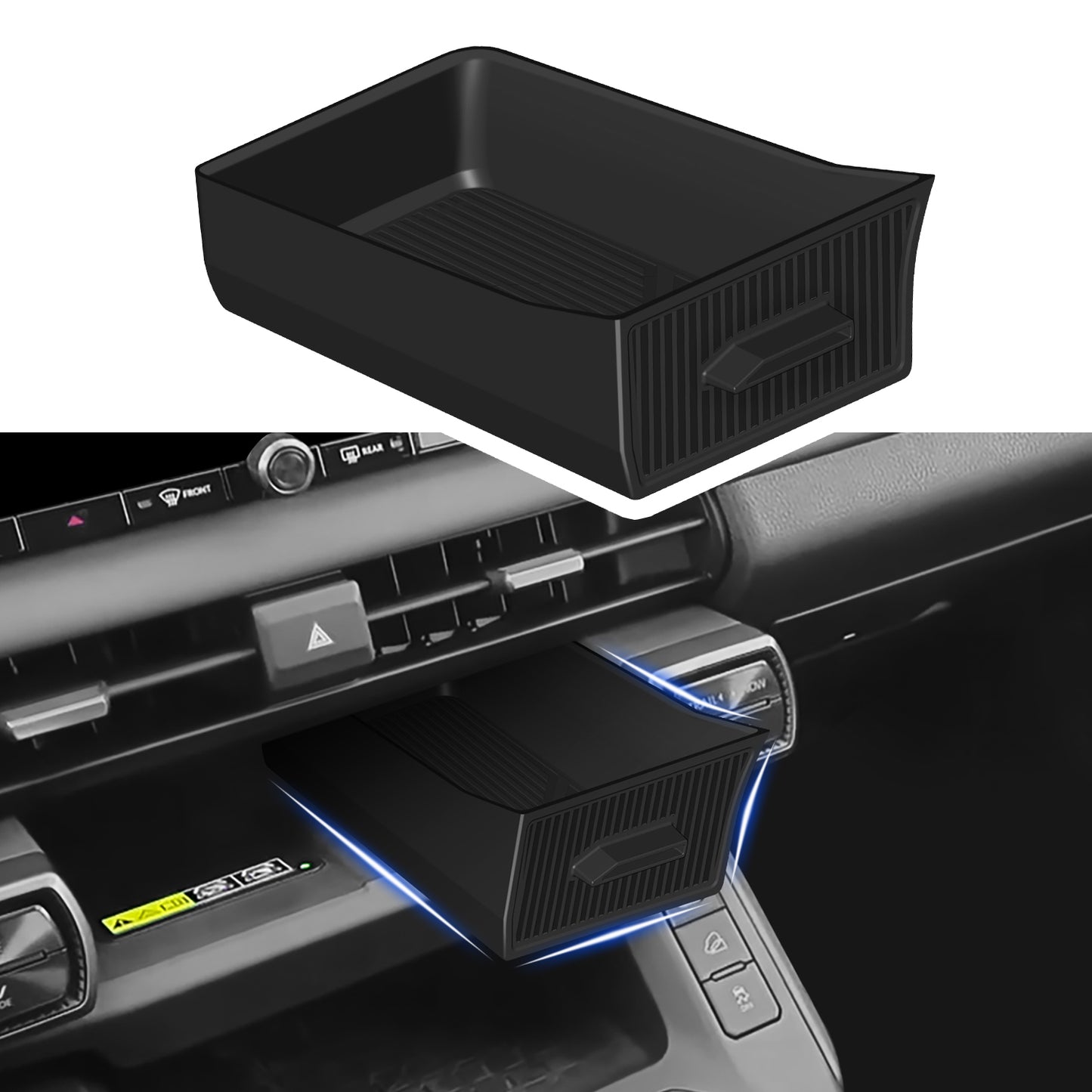 Silicone Center Console Organizer Compatible for Toyota RAV4 2026 Accessories Stable Installation Upper Cubby Drawer Silicone Under Screen Storage Box