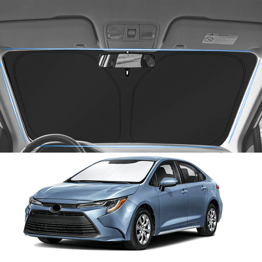 Parasol para parabrisas para Toyota Corolla 2020-2026 L, LE, XLE, SE, XSE, Nightshade/Apex Edition (no para Corolla Cross) bloquea los rayos UV, parasol para ventana delantera