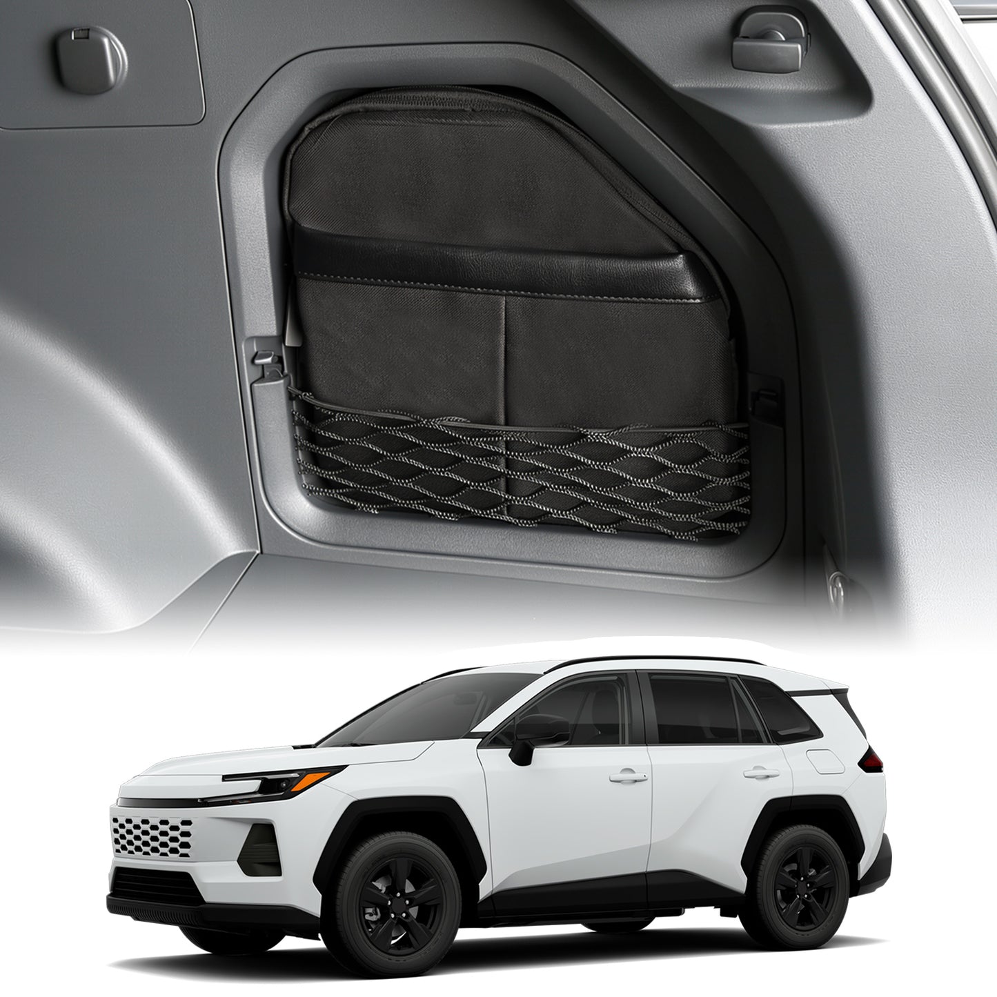 Úložná taška do kufru vhodná pro Toyota RAV4 2026, vyrobená z materiálu Oxford Cloth, který je odolný a atraktivní, snadno se rozebírá a udržuje kufr čistý, pro příslušenství RAV4 2026