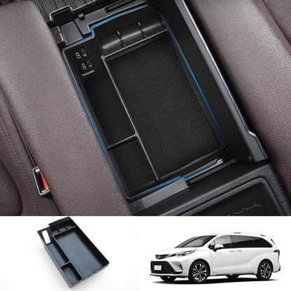 Center Console Organizer Tray Compatible with 2021-2025 Toyota Sienna, Armrest Box Secondary Storage Tray Coin Container for Sienna LE Limited Platinum SE XLE XSE