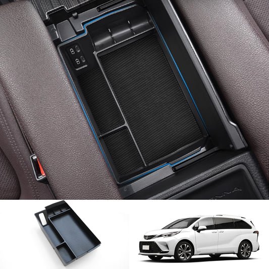 Center Console Organizer Tray Compatible with 2021-2025 Toyota Sienna, Armrest Box Secondary Storage Tray Coin Container for Sienna LE Limited Platinum SE XLE XSE