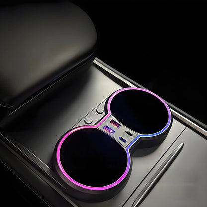 Tesla Model 3/Y LED-Lit Console Cup Holder Expansion Dock