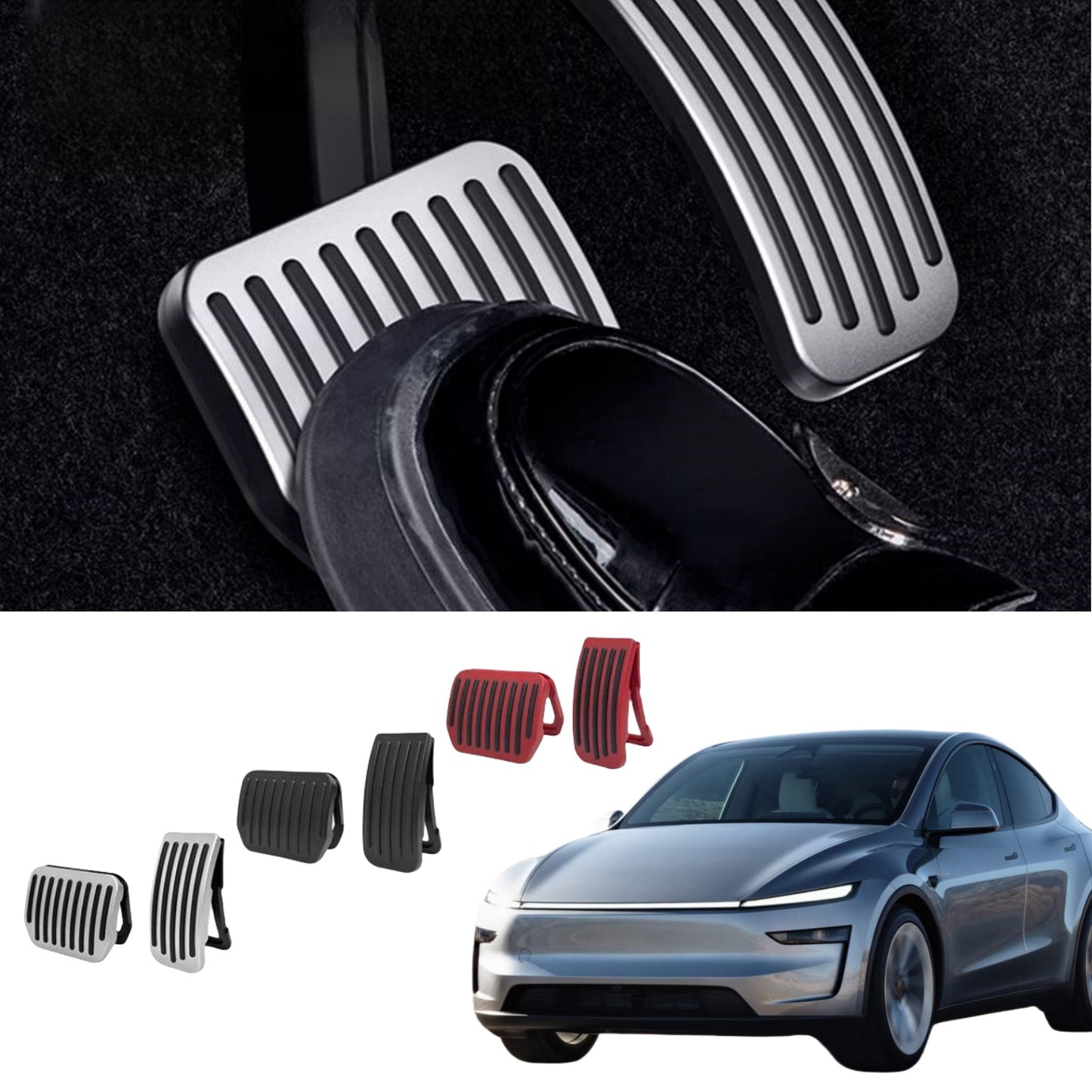 Upgraded Snap-On Accelerator & Brake Pedal Covers for Tesla Model 3/Highland/Y/Juniper/S/X