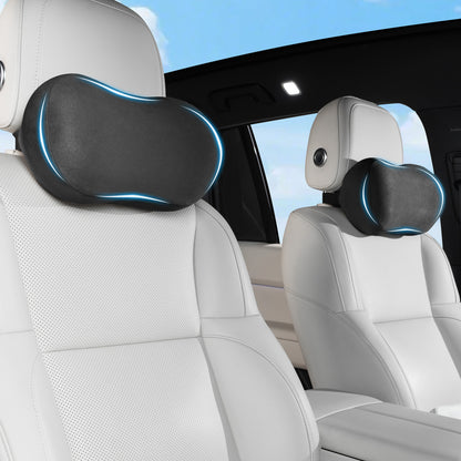 Car Neck Pillow Ergonomic Design Memory Foam Softness Car Headrest Pillow for Neck Support Cushion for Driving, Universal Fit Head Rest Travel Pillow, Fits All Vehicles