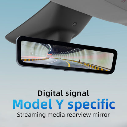9.2-Inch Streaming Rearview Mirror Dash Cam for Model Y Juniper 2025+ with Live Recording