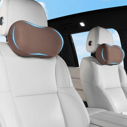 Car Neck Pillow Ergonomic Design Memory Foam Softness Car Headrest Pillow for Neck Support Cushion for Driving, Universal Fit Head Rest Travel Pillow, Fits All Vehicles