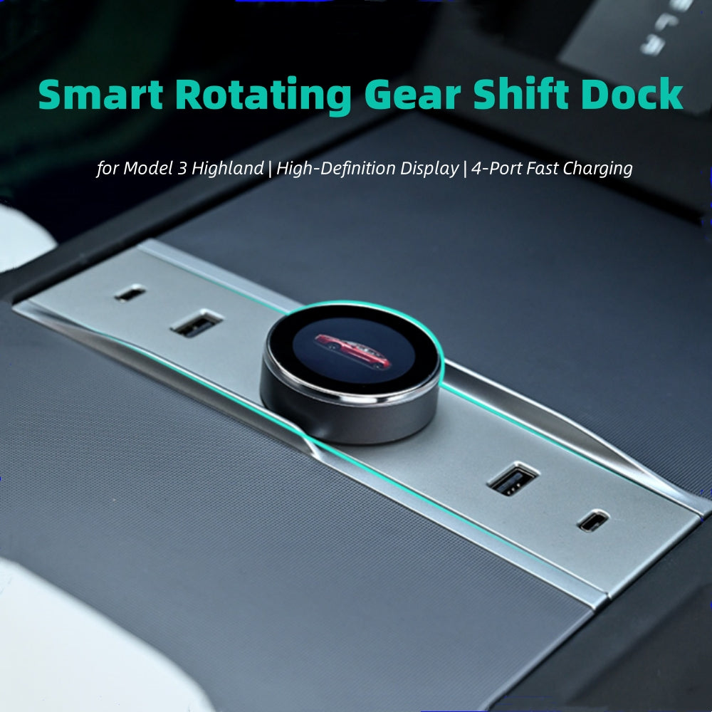 Dock per cambio marcia intelligente rotante con hub USB per Tesla Model 3 Highland