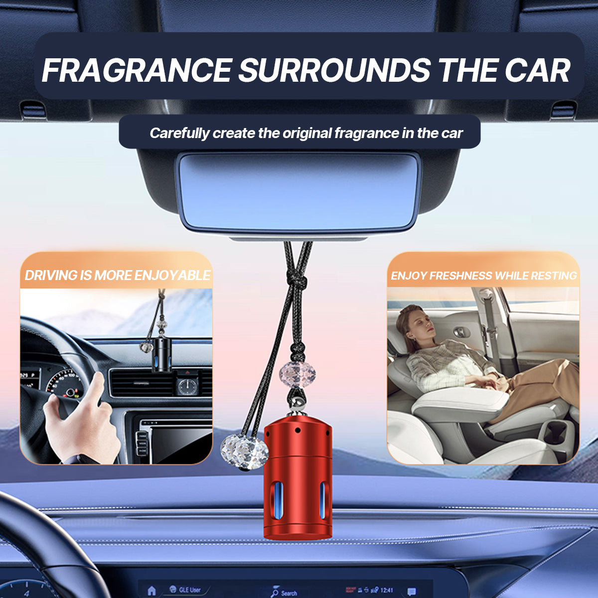 Luxuriöse Auto Aroma therapie Rückspiegel Anhänger Lufter frischer für alle Fahrzeuge Modell 3/S/X/Y Neues Modell 3 Highland