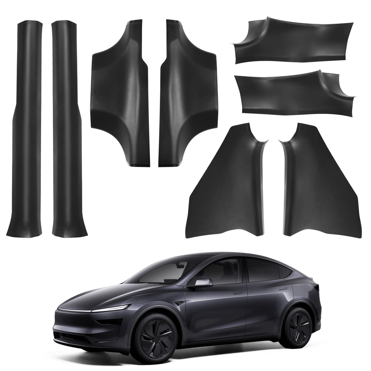 Door Sill Protector for Tesla Model Y 2025 2026 Juniper Front and Rear Door Sill Scuff Plate Guard for Model Y 5 Seater Dirt-Proof and Easy to Clean TPE Material can be Bent at Will (8pcs)