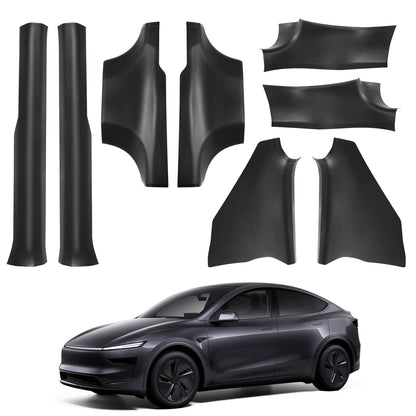 Door Sill Protector for Tesla Model Y 2025 2026 Juniper Front and Rear Door Sill Scuff Plate Guard for Model Y 5 Seater Dirt-Proof and Easy to Clean TPE Material can be Bent at Will (8pcs)