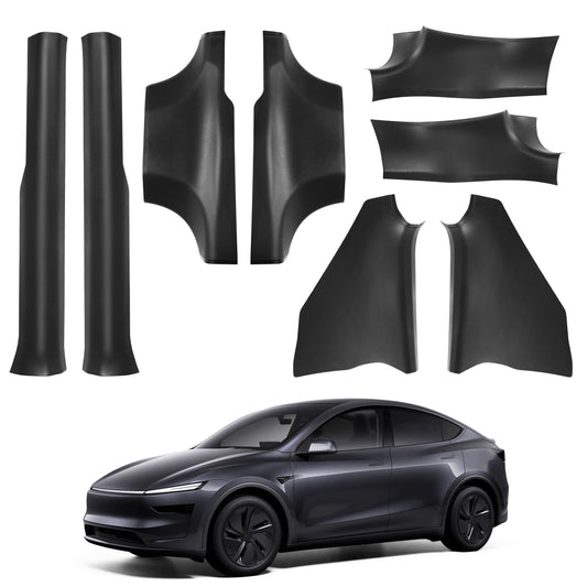 Door Sill Protector for Tesla Model Y 2025 2026 Juniper Front and Rear Door Sill Scuff Plate Guard for Model Y 5 Seater Dirt-Proof and Easy to Clean TPE Material can be Bent at Will (8pcs)