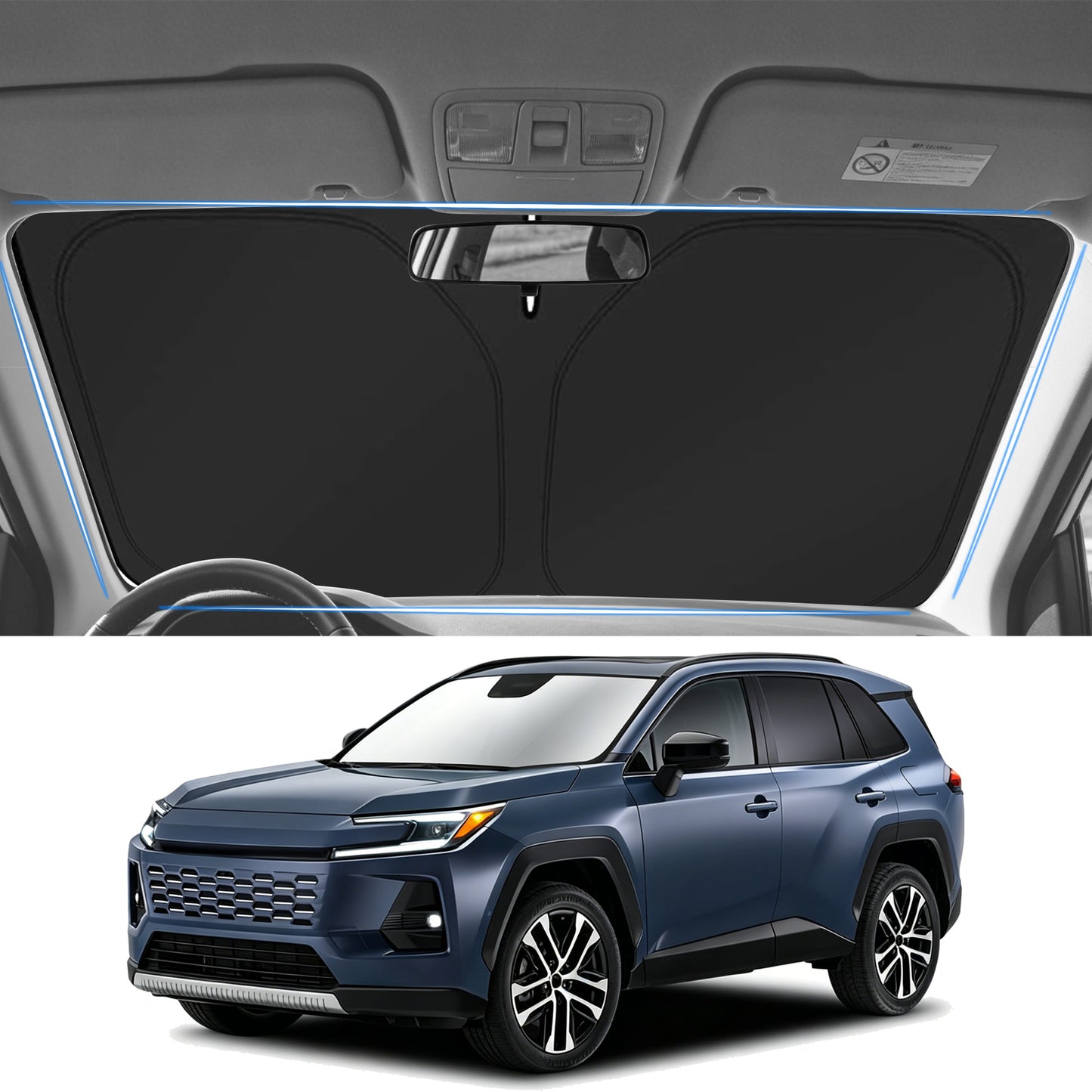 Parasol para parabrisas para Toyota RAV4 2025 2026 LE, XLE, Premium, XSE, Limited, SE, TRD Visera todoterreno para ventana delantera, protector solar, bloqueador UV &