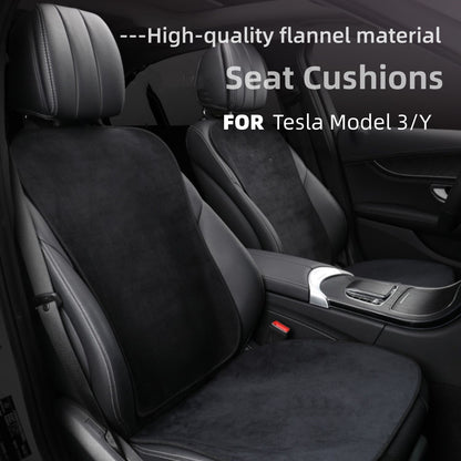 Almofada de assento de carro Premium tecido de flanela macio e antiderrapante capa de assento para Tesla Modelo 3 / Y Novo Modelo 3 Highland