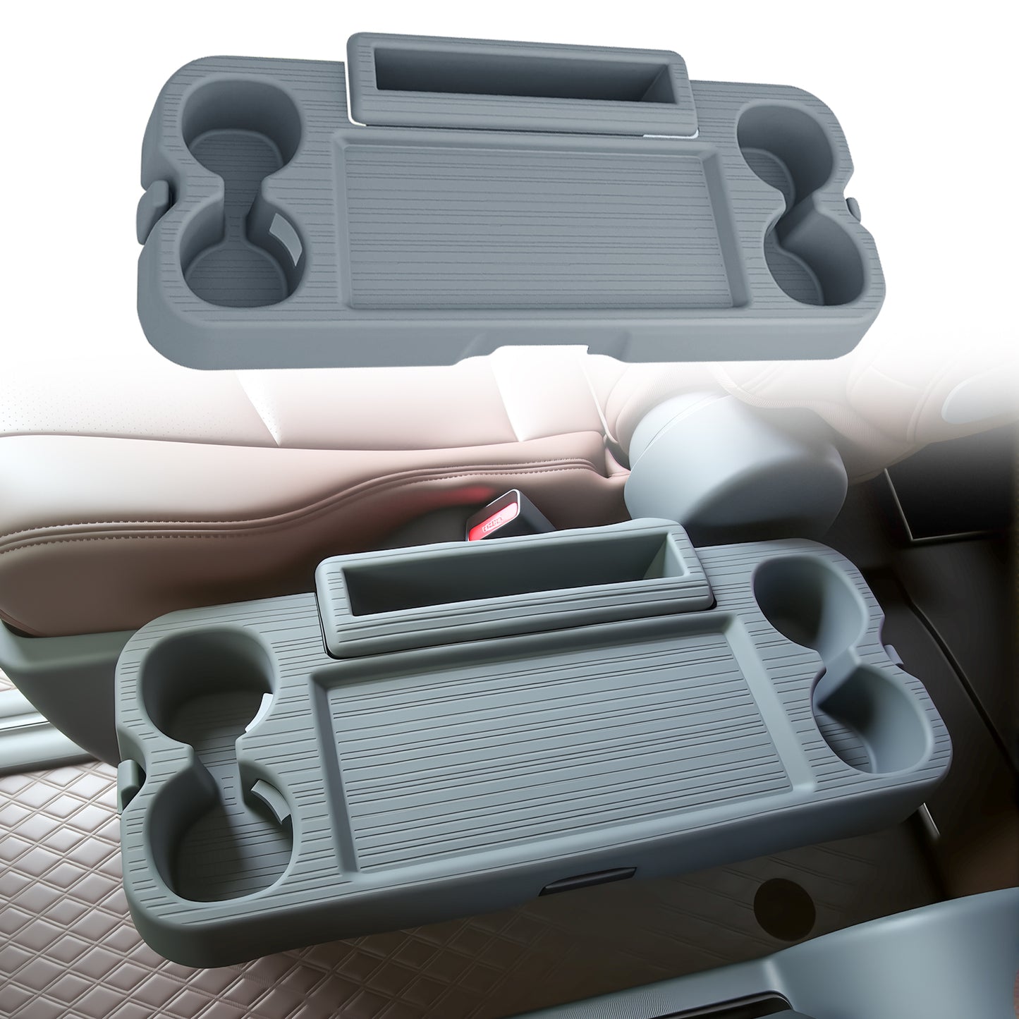 Center Console Table Tray for Sienna 2021 2022 2023 2024 2025,Second Row Seat Silicone Table Plate for Sienna Interior Accessories,Only for Sienna SE XLE XSE