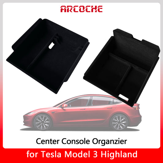 Mise à niveau de l'organisateur de stockage de la console centrale pour 2024 Tesla Model 3 Highland