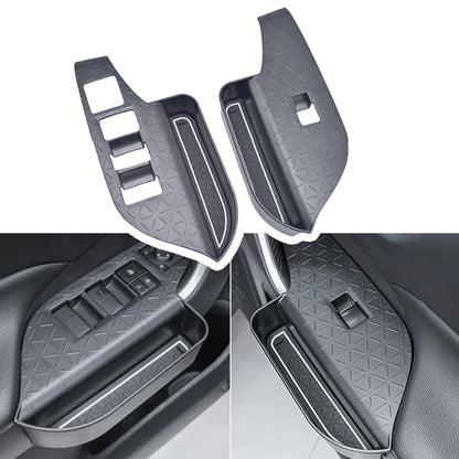 Door Side Storage Organizer Compatible with 2019-2025 RAV4 Accessories, Front & Rear 4PCS Door Handle Insert Organizer Tray, TPE Phone Pockets Fit for RAV-4 Accessories