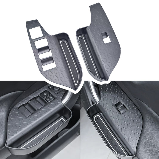 Door Side Storage Organizer Compatible with 2019-2025 RAV4 Accessories, Front & Rear 4PCS Door Handle Insert Organizer Tray, TPE Phone Pockets Fit for RAV-4 Accessories