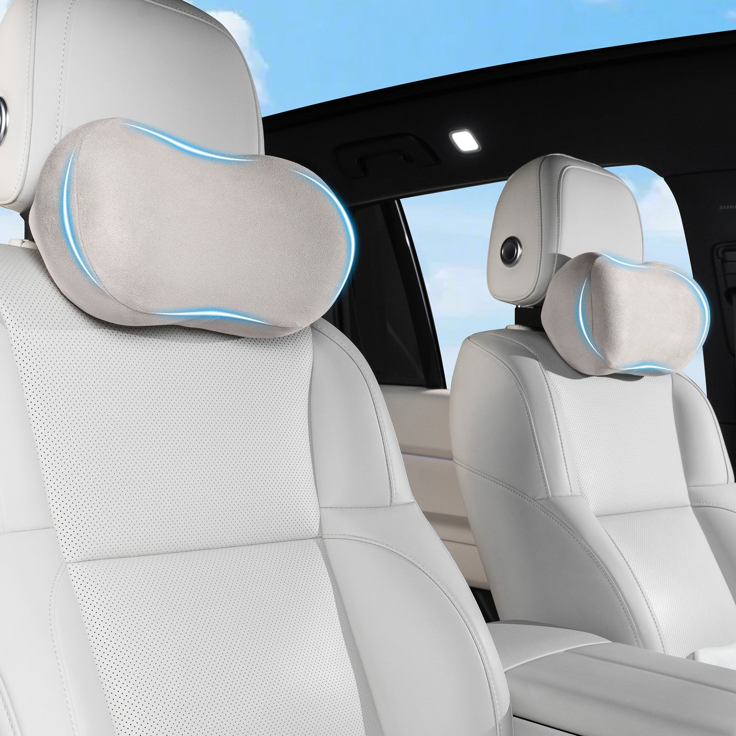 Car Neck Pillow Ergonomic Design Memory Foam Softness Car Headrest Pillow for Neck Support Cushion for Driving, Universal Fit Head Rest Travel Pillow, Fits All Vehicles