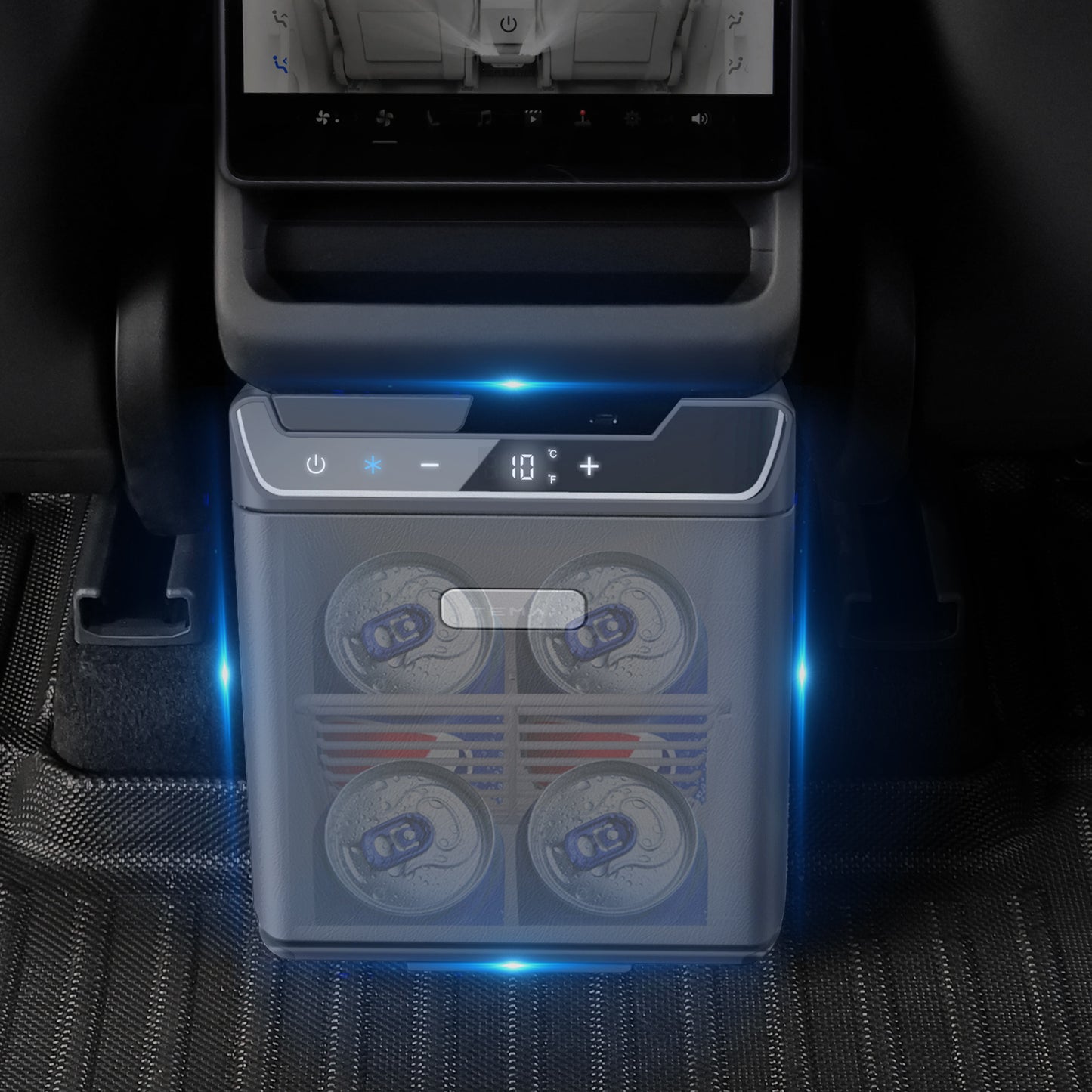 Rear Center Console Refrigerator 3.6L Portable Fridge Cooler & Warmer Quick Installation For Model Y Juniper