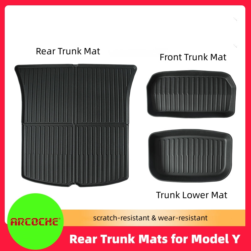 Rear Seat Protection Rear Trunk Mat Front Trunk Mat Trunk Lower Mat for Model 3/Y