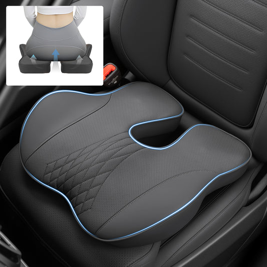 Premium Memory Foam Seat Cushion for Car & Office,Ergonomic Office Desk Accessories for Tailbone Pain Relief,Extra-Dense Memory Foam for Hip,Tailbone,Coccyx,Sciatica Diamond Pattern-Ochre Brown