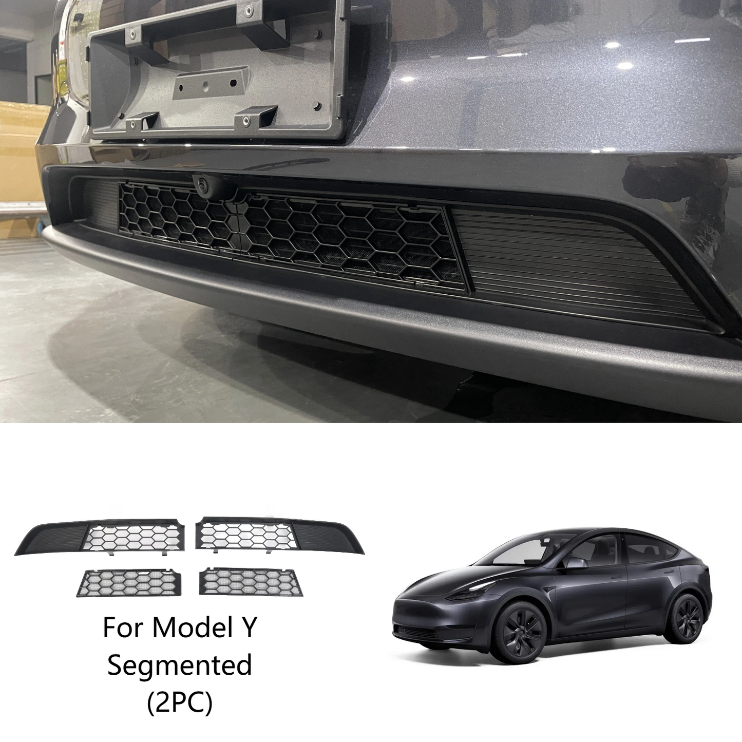 Frontgrill Mesh Car Lower Stopper Insektennetz für Modell Y Wacholder 2025+ (segmentiert / integriert)