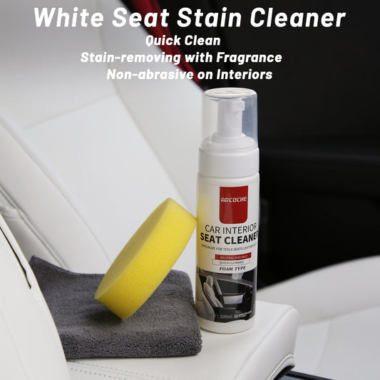 White Seat Stain Cleaner - Biodegradable Formula for Vegan Leather Interior Care Compatible with Tesla Model 3/Y/S/X CyberTruck Car Accessories