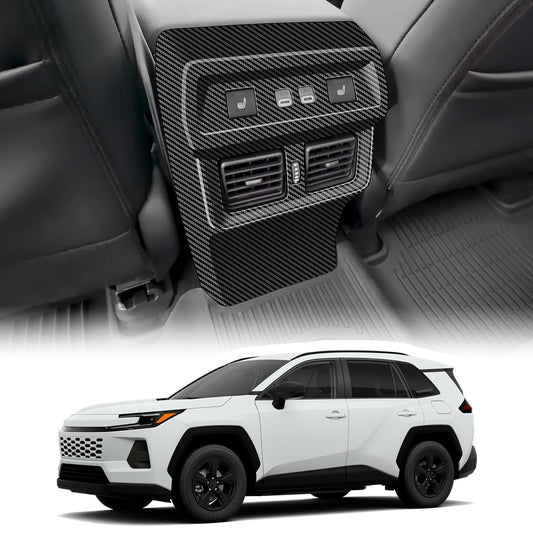 Pro příslušenství interiéru vozu Toyota RAV4 2026, obložení krytu ventilace výstupu vzduchu zadní loketní opěrky, dekorativní překrytí plastového rámu ABS, ochrana proti poškrábání & Snadná instalace, styl interiéru pro RAV4 2026