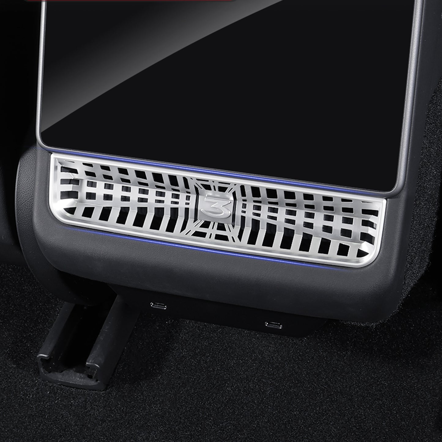 Protector de marco de ABS a cuadros para pantalla de ventilación trasera, modelo 3 Highland 2024