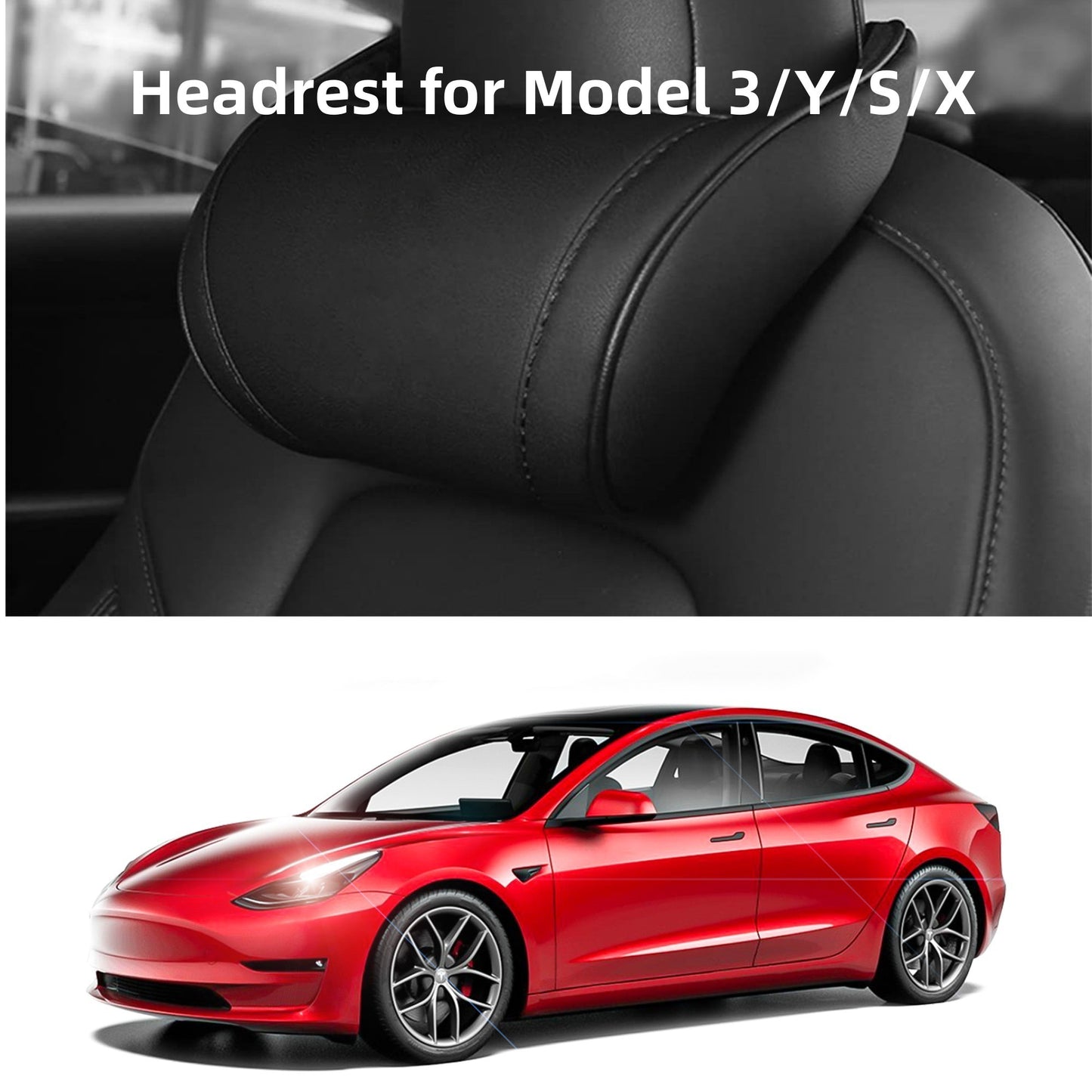 Kaufe Für Tesla Model 3 Model Y Autositz Kopfstütze Nackenkissen Model S  Model X Memory Soft Comfort Nackenkissen Logo