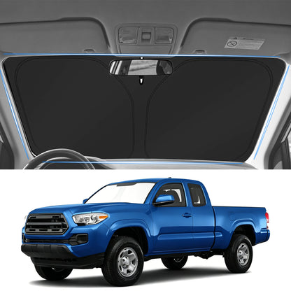 Windshield Sunshade Cover for Toyota Tacoma 2016-2023 Limited 2Door 4Door Pickup Truck Foldable Sun Visor Front Window Sun Shade Blocks UV Rays Car