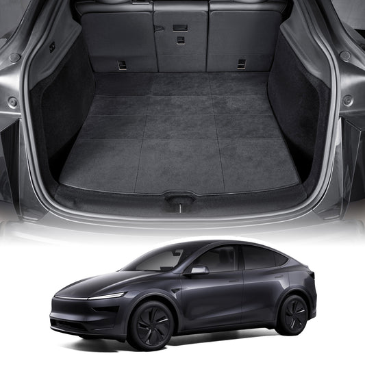 Cargo Liner für Tesla Model Y Juniper 2025 2026 Allwetter-Kofferraummatte mit Rückenlehnenschutz für Model Y Zubehör 5 Sitze Rücksitzschutzmatten Kratzfest Schwarz