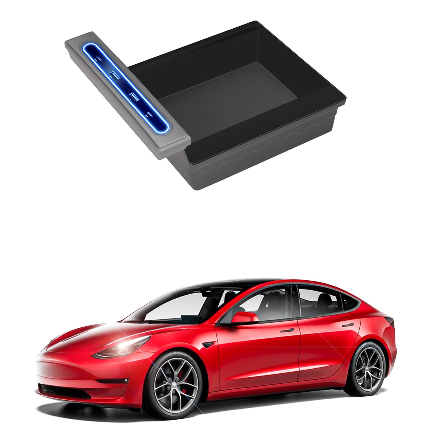 Kaufe 2021 Tesla Model 3 Mittelkonsolen-Organizer-Tablett