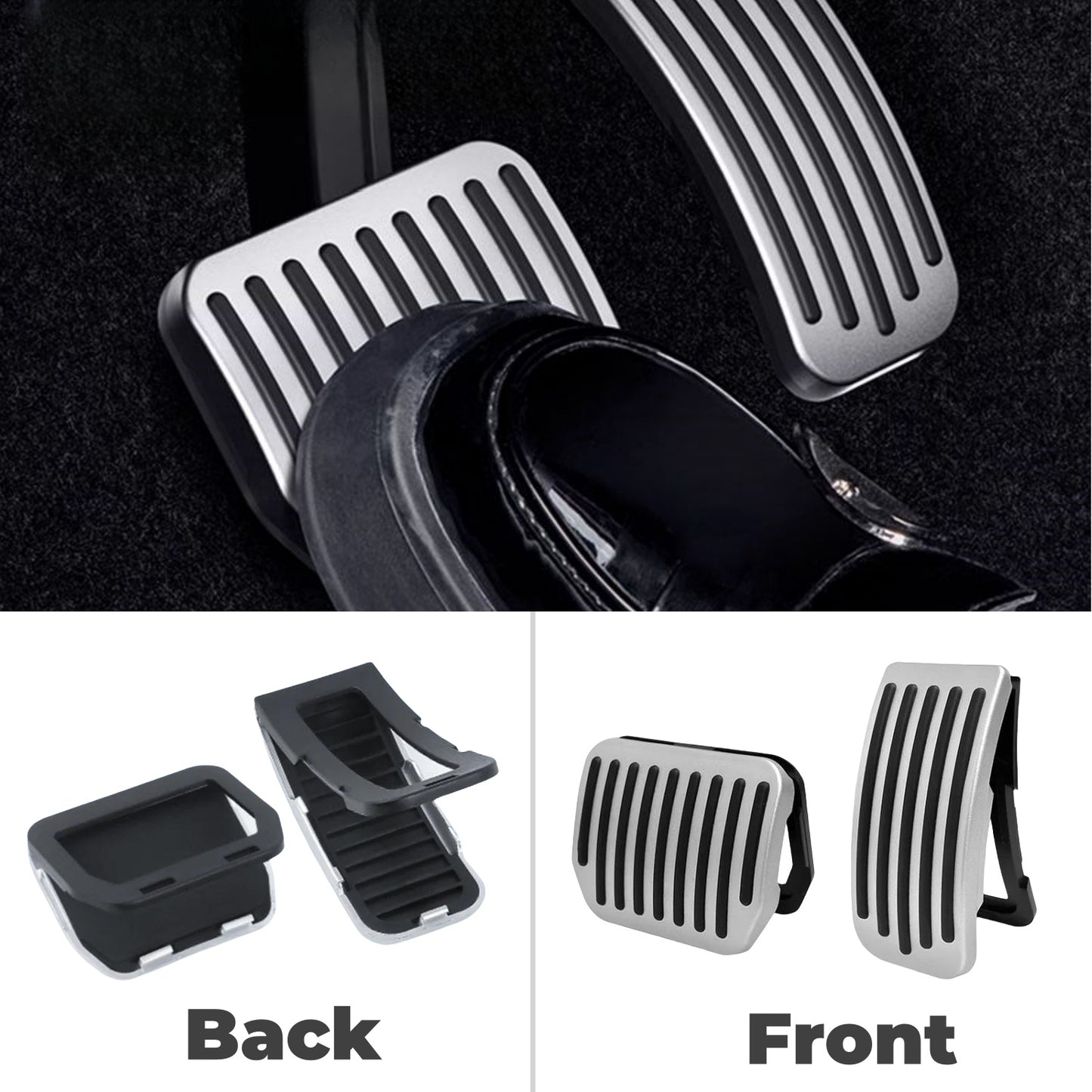 Upgraded Snap-On Accelerator & Brake Pedal Covers for Tesla Model 3/Y Juniper