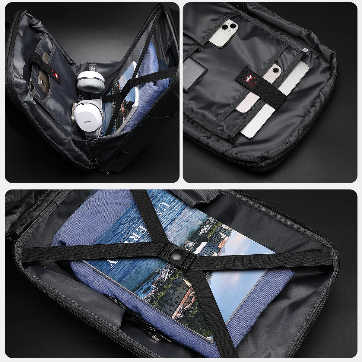 Cyberbackpack Sacoche extensible et fonctionnelle pour ordinateur portable pour le travail, les jeux et les voyages – Durable, élégante et sécurisée, équipée d'un port de chargement USB