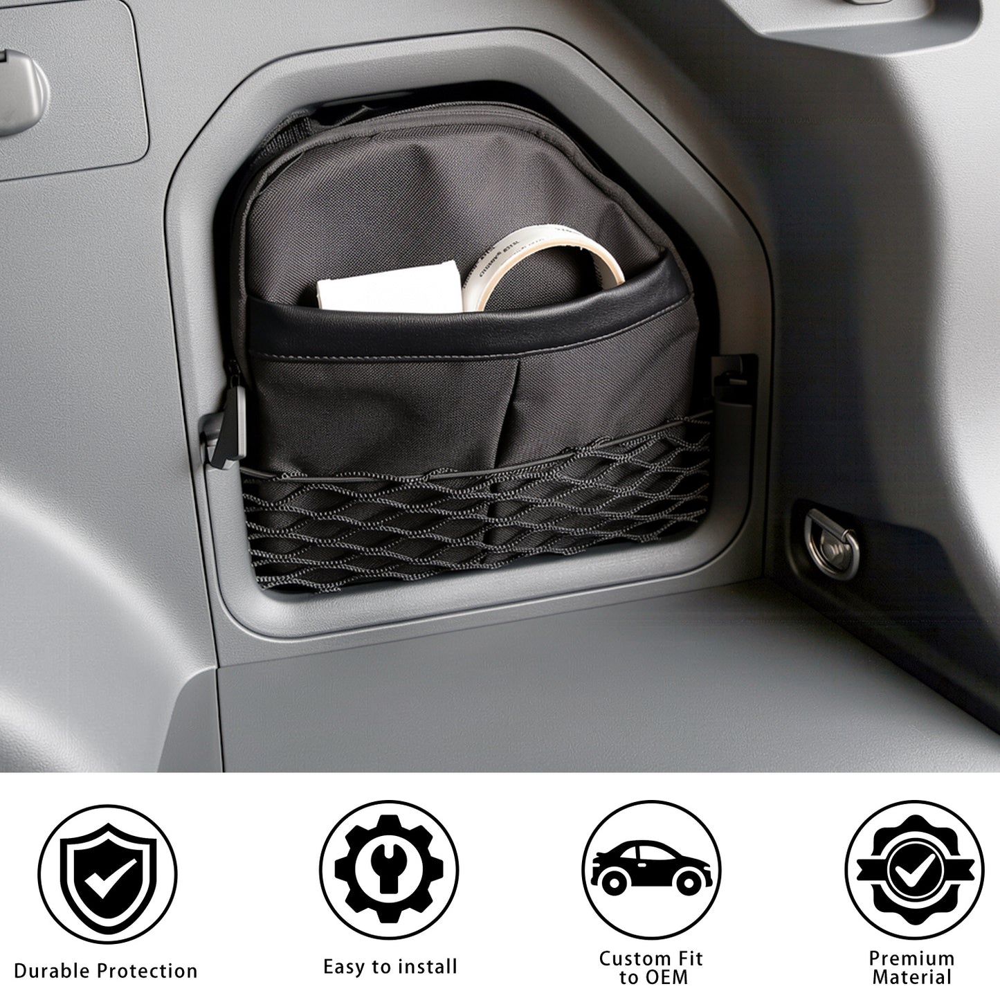 Úložná taška do kufru vhodná pro Toyota RAV4 2026, vyrobená z materiálu Oxford Cloth, který je odolný a atraktivní, snadno se rozebírá a udržuje kufr čistý, pro příslušenství RAV4 2026