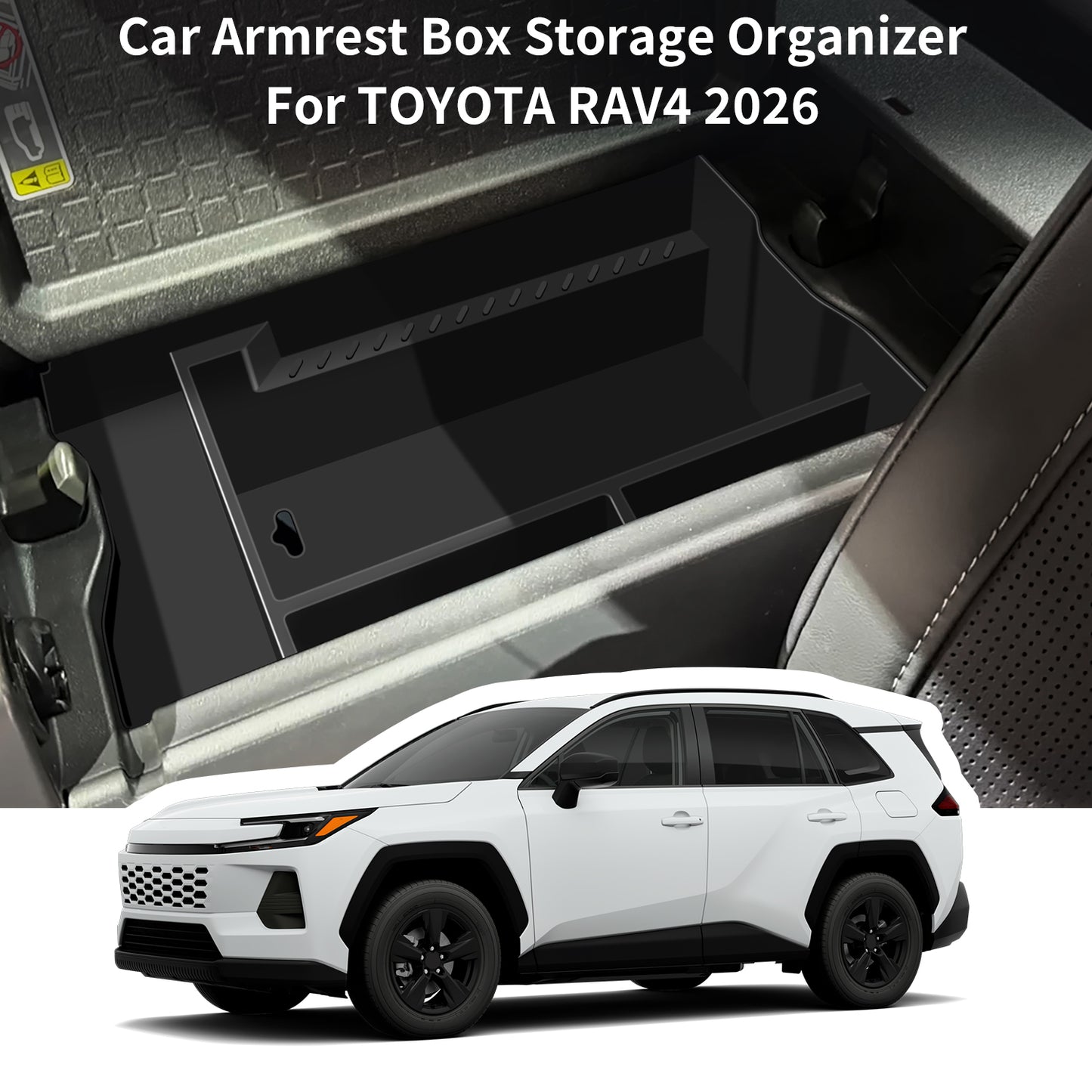 Center Consoles Organizer Tray for Toyota RAV4 2026 Accessories ABS Armrest Box Secondary Storage One Piece Insert Tray Pallet Storage