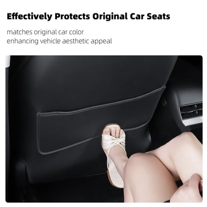 Protection de dossier de siège en cuir pour Tesla Model 3 highland/3/Y - Lot de 2