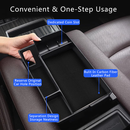 Center Console Organizer Tray Compatible with 2021-2025 Toyota Sienna, Armrest Box Secondary Storage Tray Coin Container for Sienna LE Limited Platinum SE XLE XSE