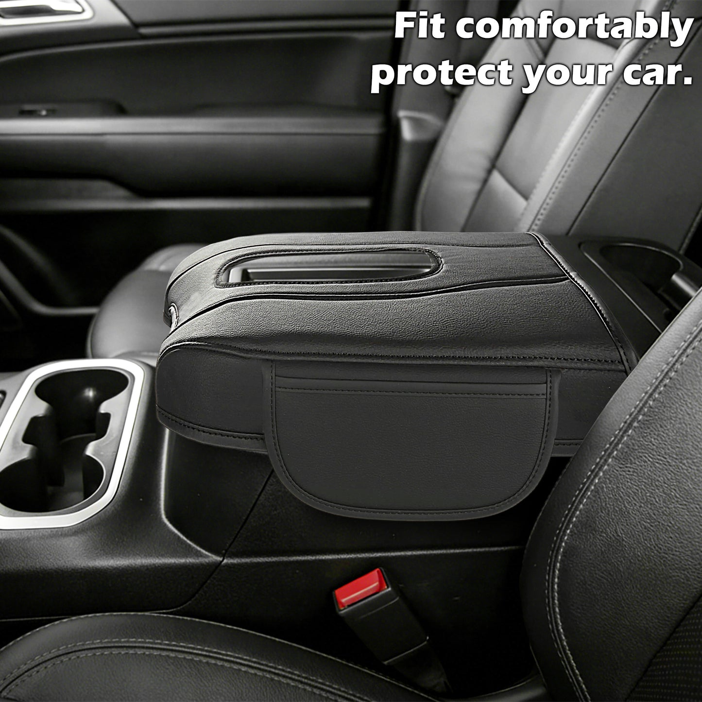 Kryt středové konzoly Kompatibilní s 2019-2025 2026 Chevy Silverado/GMC Sierra Jump Seat příslušenství, kožený ochranný kryt loketní opěrky střední konzoly (POUZE pro konzolu dělené lavice)