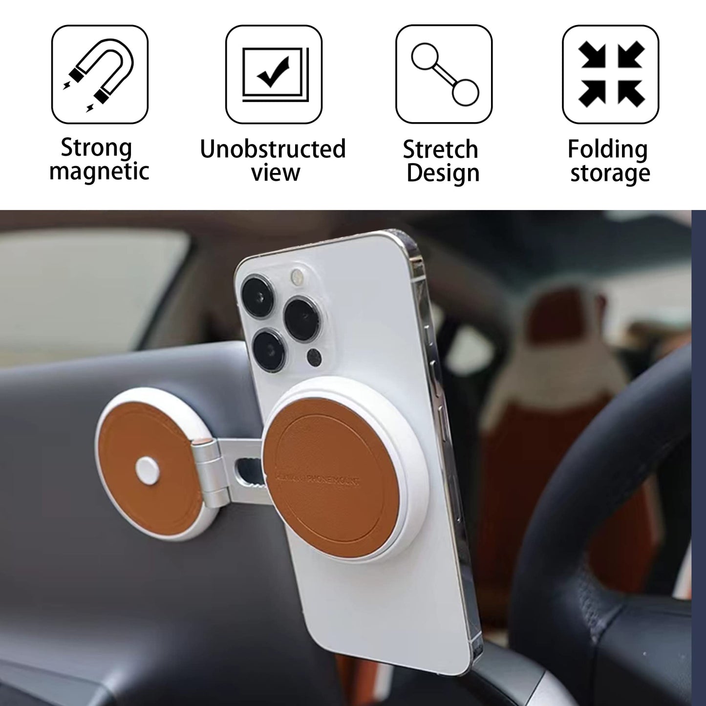 Foldaway Invisible with Magsafe Screen Phone Holder for Model 3/Y/S/X