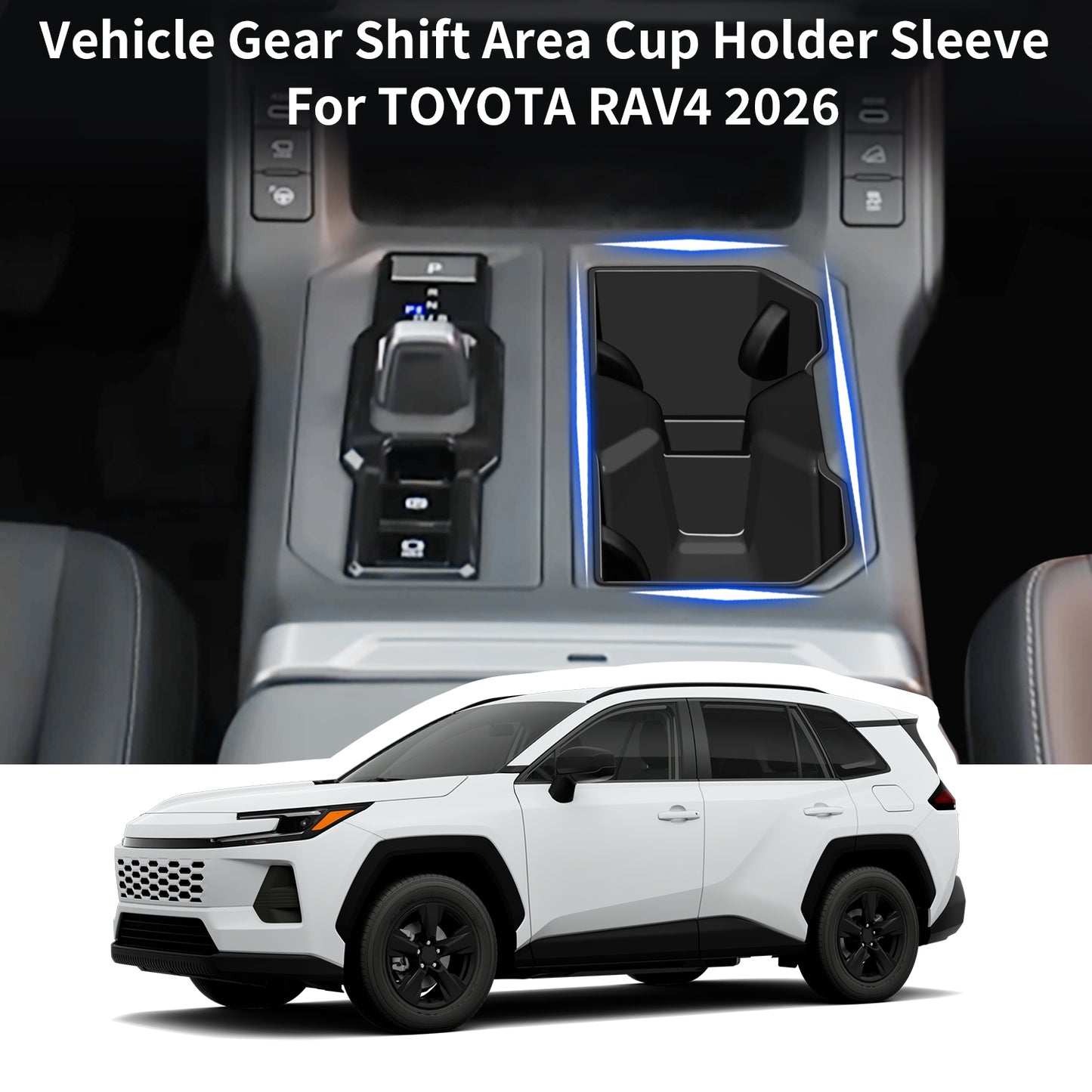 Silicone Cup Holder Inserts for Toyota RAV4 2026 Accessories, Non-Slip Silicone Center Console Protector Organizer to Prevent Spills & Scratches for RAV4 Interior Accessories