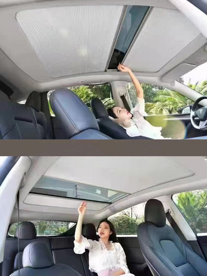 Retractable Glass Roof Sunshade for Tesla Model Y